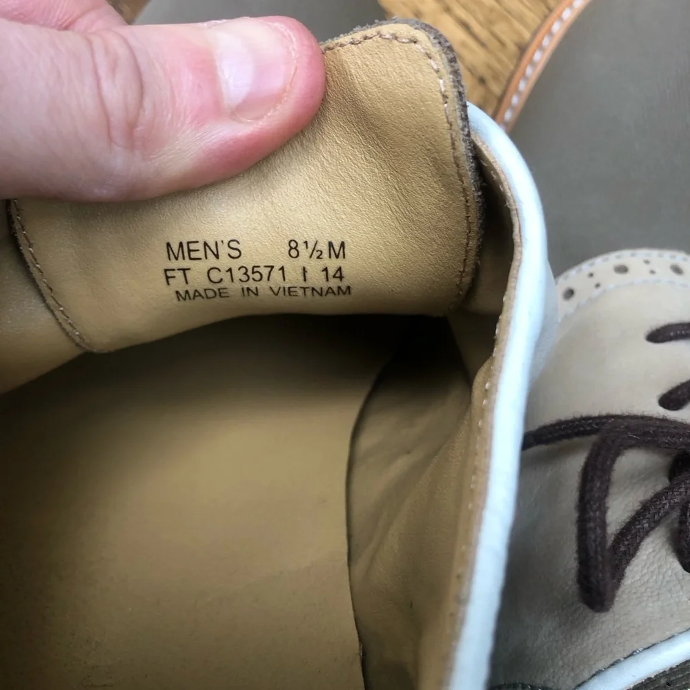 Cole Haan Two-Tone Olive and Light Gray Saddle Oxfords